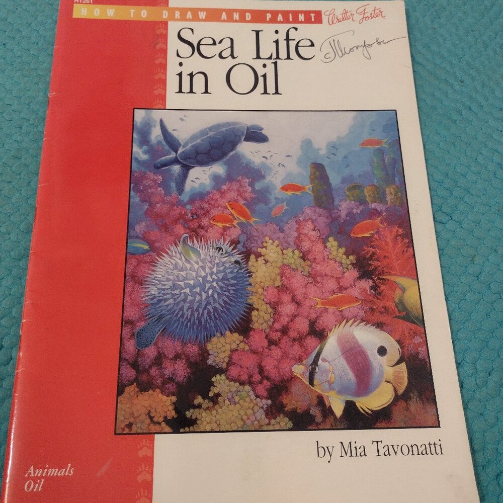 Vintage art book - Sea Life in Oil - How to draw and paint, Walter Foster
